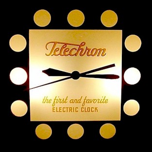 Telechron Advertising Clock Lit