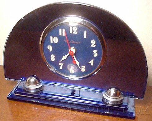 Windsor Blue Mirror Clock