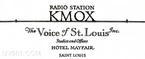 KMOX Letterhead (1090 kHz 5 KW), St. Louis, MO 1930