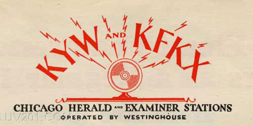 KYW/KFKX Letterhead (1020 kHz 5KW), Chicago, IL, 1929