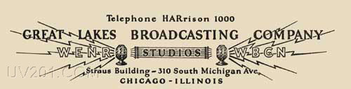 WENR Letterhead (870 kHz, 50 KW), 1929