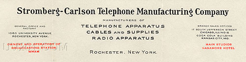 WHAM Letterhead (1150 kHz, 5 KW), Rochester, NY, 1929