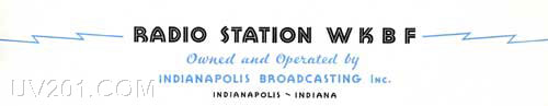 WKBF Letterhead "We Keep Building Friendship" (1400 kHz, 500 W), Indianapolis, IN, 1933