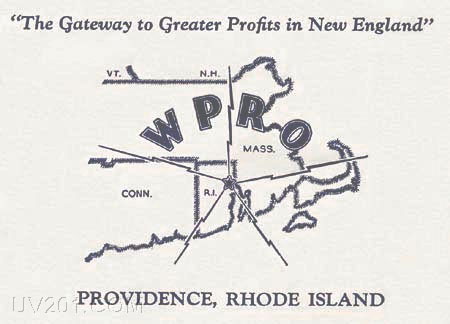 WPRO Letterhead (1210 kHz 100 W), Providence, RI, 1934