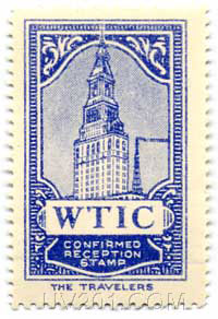 WTIC Reception Verification Stamp, 1929