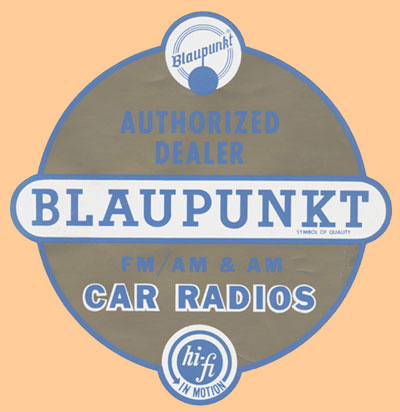Blaupunkt Auto Radio Decal-Late 1950's