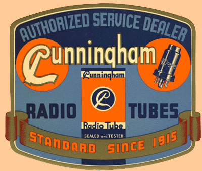 Cunningham Tubes Decal-Late 1930's