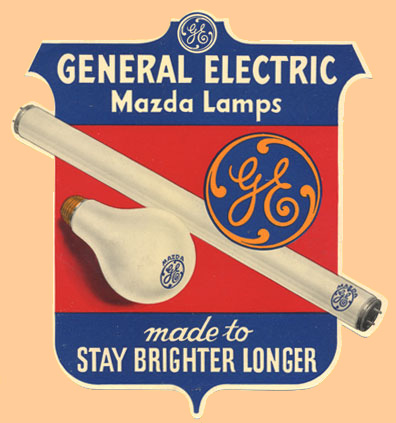 GE-Mazda Lamps Decal-Late 1930's
