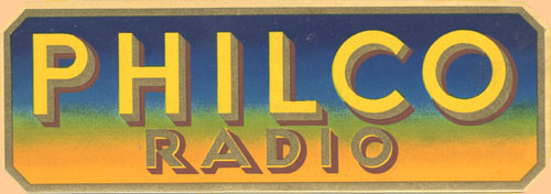 Philco Radio Service Decal-Late 1930's