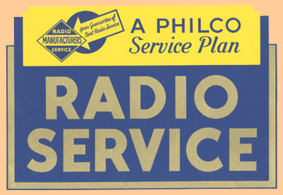 Philco Radio Service Decal-Late 1930's
