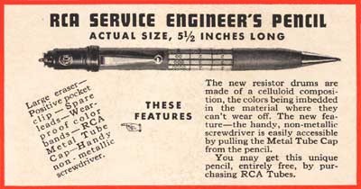 1937 RCA Pencil Advertisement