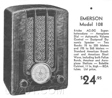 Emerson 108 Advertisement-Jan. 1936