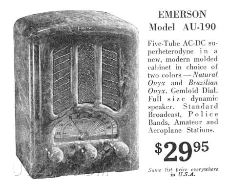 Emerson AU-190 Advertisement-Jan. 1938