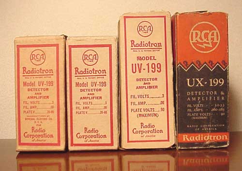 RCA UV-199 and UX-199 boxes